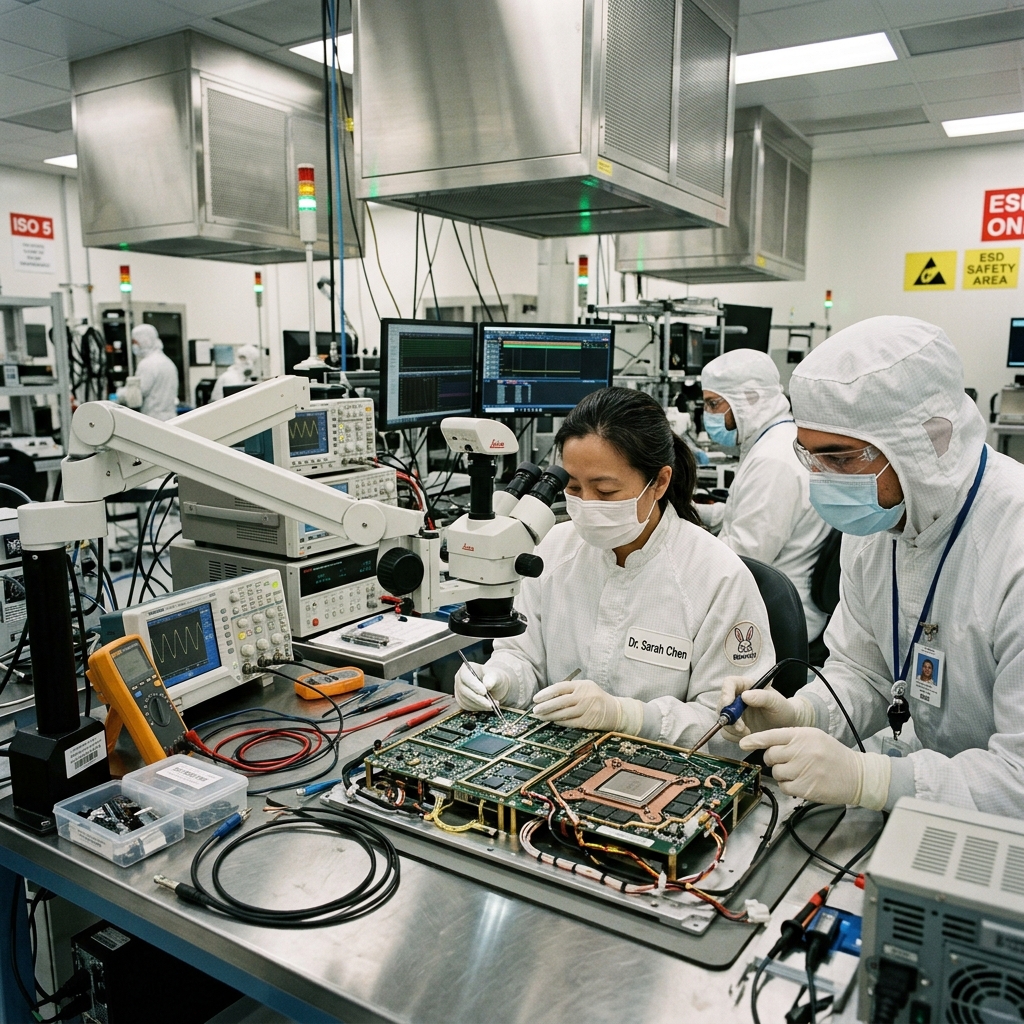 Engineers working in an advanced lab